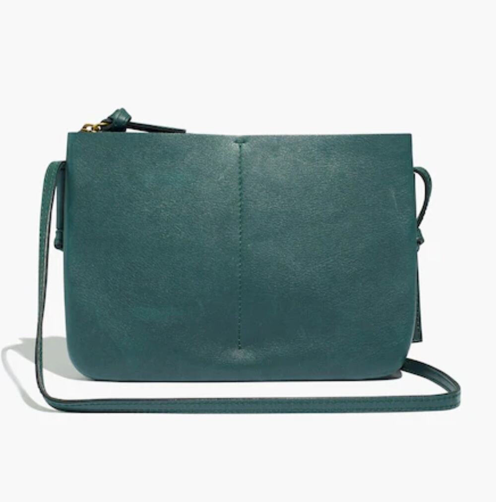 Madewell The Knotted Crossbody Bag Womens Midnight Green Leather Shoulder Purse